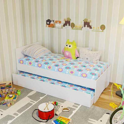 Single size bed with optional trundle bed or drawers